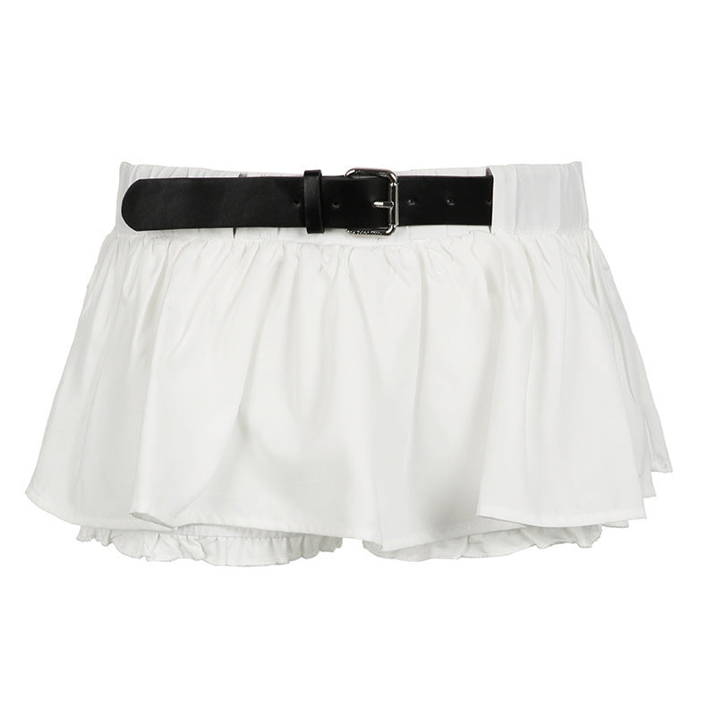 Vacation Leisure A- Line Lotus Leaf Miniskirt - kinko