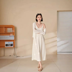 Design Sequin Pleated Temperament Camisole Dress - kinko