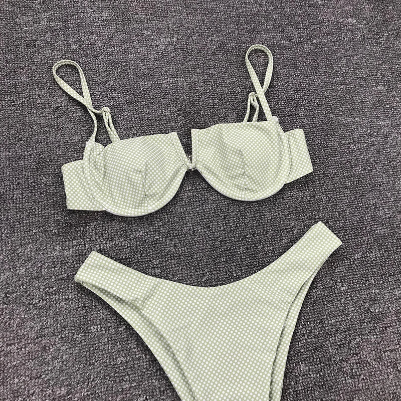 2025 New Sexy V Neck Bikini Swimwear Women Two Pieces Swimsuit Push Up Bikini Set Brazilian Bathing Suit Beachwear Swimming Suit