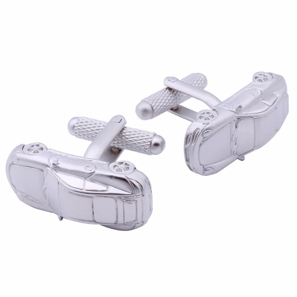 Matte Cufflinks Car mens Suit Accessories Dress Shirts Brushed Cuff Links With High Quality Gift Box