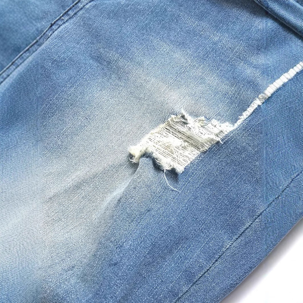 Men's Ripped Fashion Personality Street Trend Style Jeans - kinko