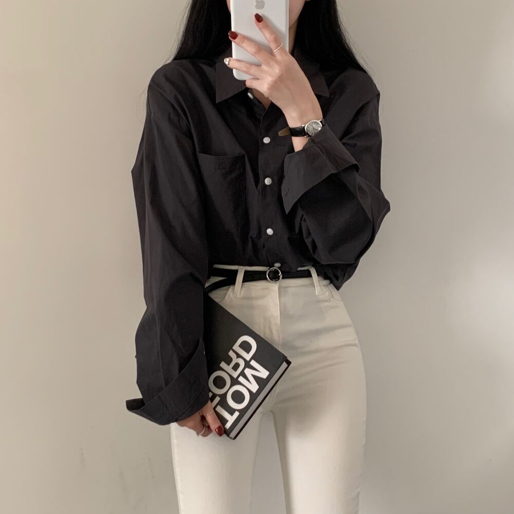 Loose All-matching Simple And Laid-back Shirt - kinko