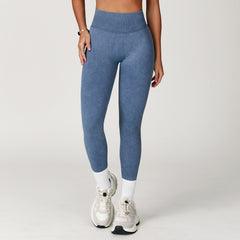 Seamless Stone Washed Yoga Pants High Waist Hip Lift Tight Trousers - kinko