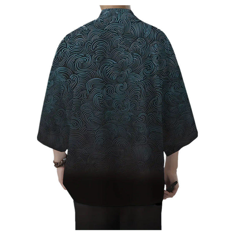 Men's All-match Loose 3D Printed Coat Cardigan - kinko