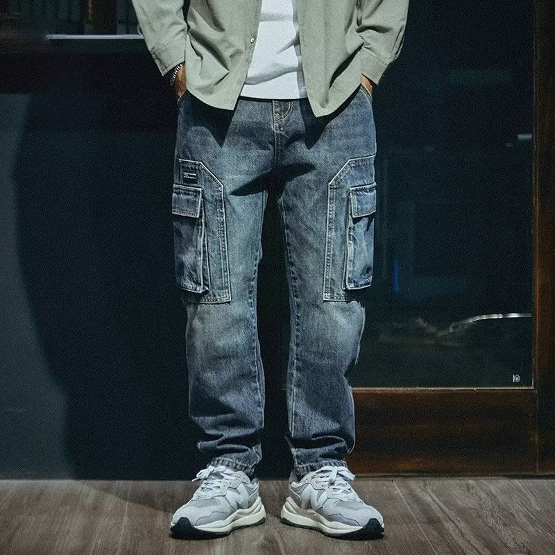 Men's Loose Straight Retro Fashion Brand Stretch Pants - kinko