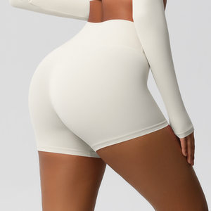 Fitness Shorts Belly Contracting Hip Lifting Solid Color Sports High Waist No Embarrassment Tight Quick Drying Yoga Shorts