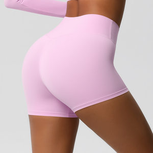 Fitness Shorts Belly Contracting Hip Lifting Solid Color Sports High Waist No Embarrassment Tight Quick Drying Yoga Shorts