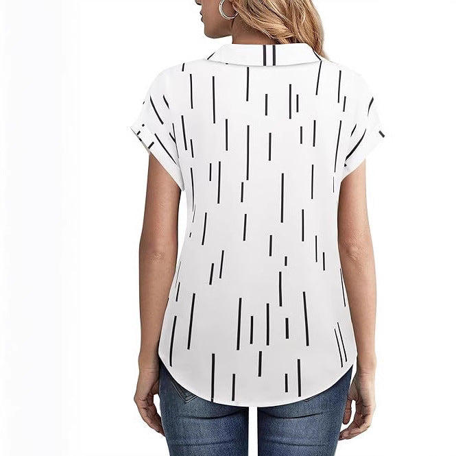 Casual All-matching Fashion Trend Stripes Women's Shirt Top - kinko