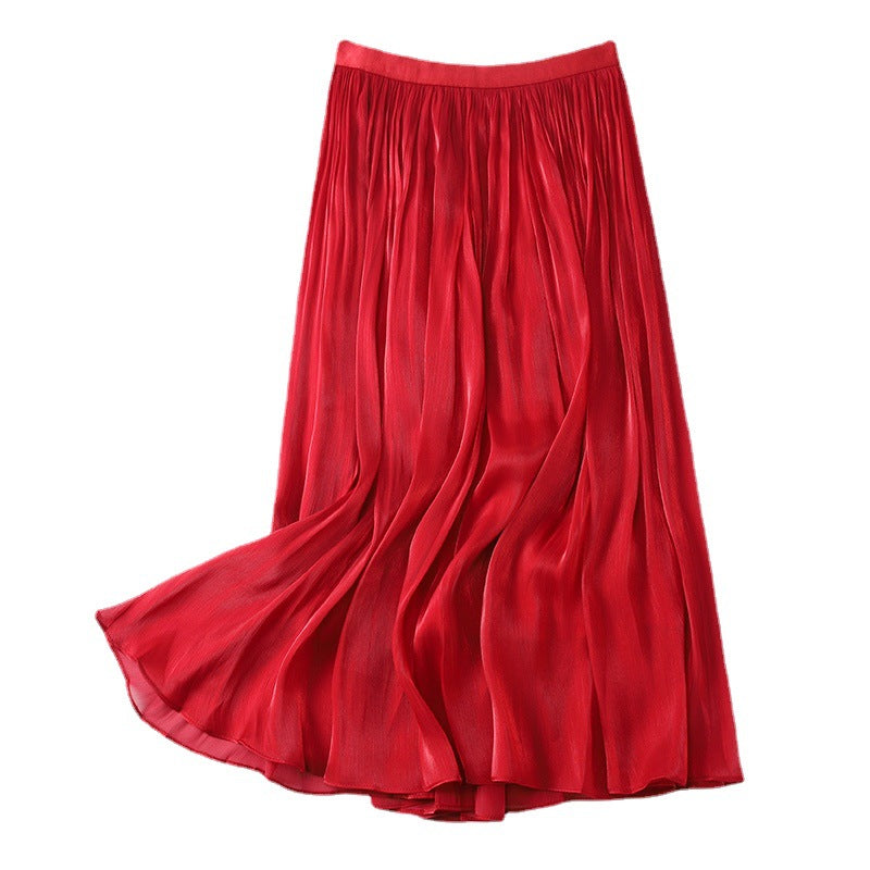 Slim Slimming Mid-length Elegant Pendant Summer Elastic Skirt - kinko