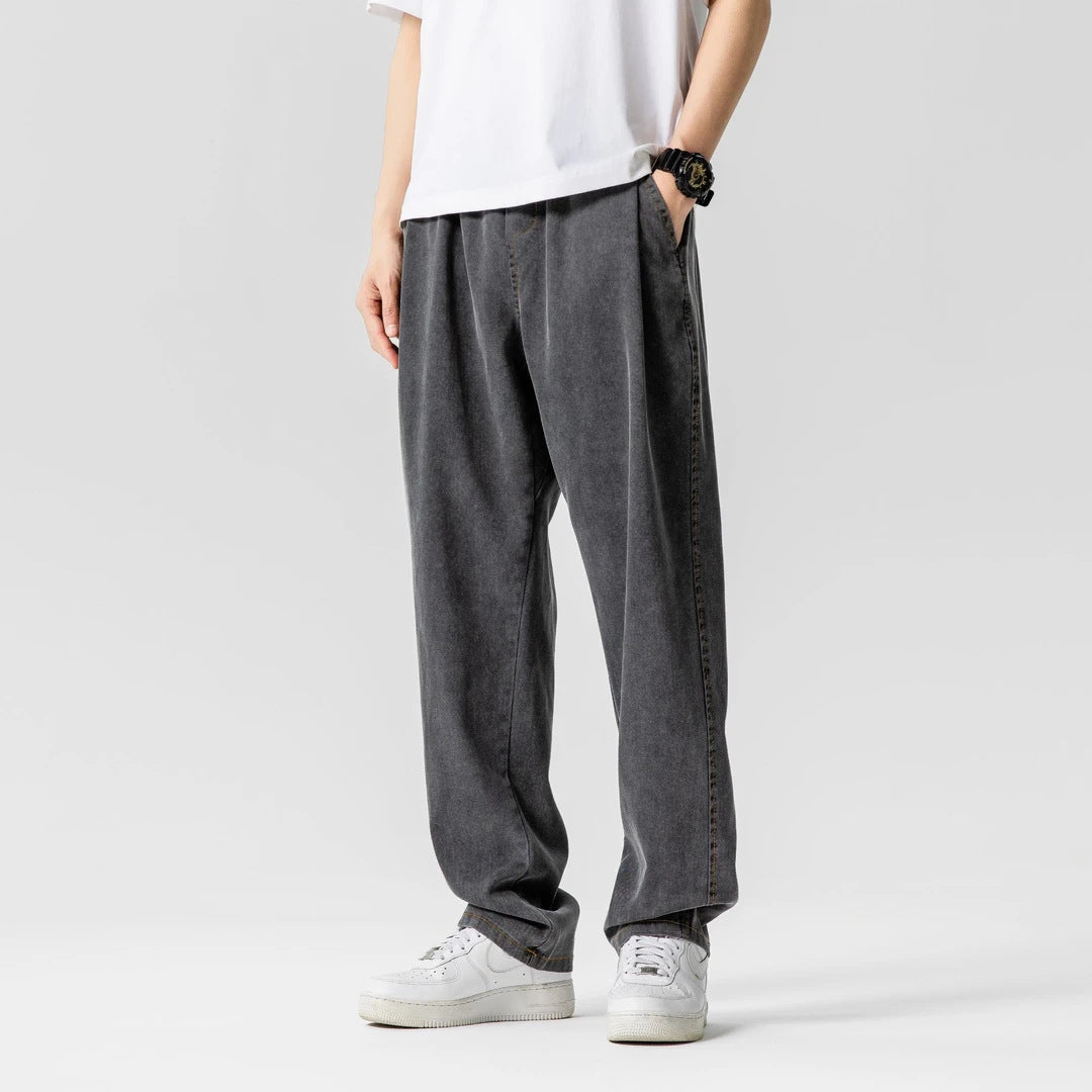 Fashion Simple Loose Casual Men's Thin Straight Jeans - kinko