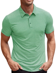 Contrast Color Striped Short Sleeve Men's Summer Loose Lapels - kinko