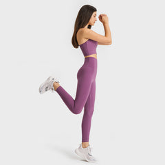 Women's Solid Color High Waist Hip Lift Stretch Yoga Pants - kinko
