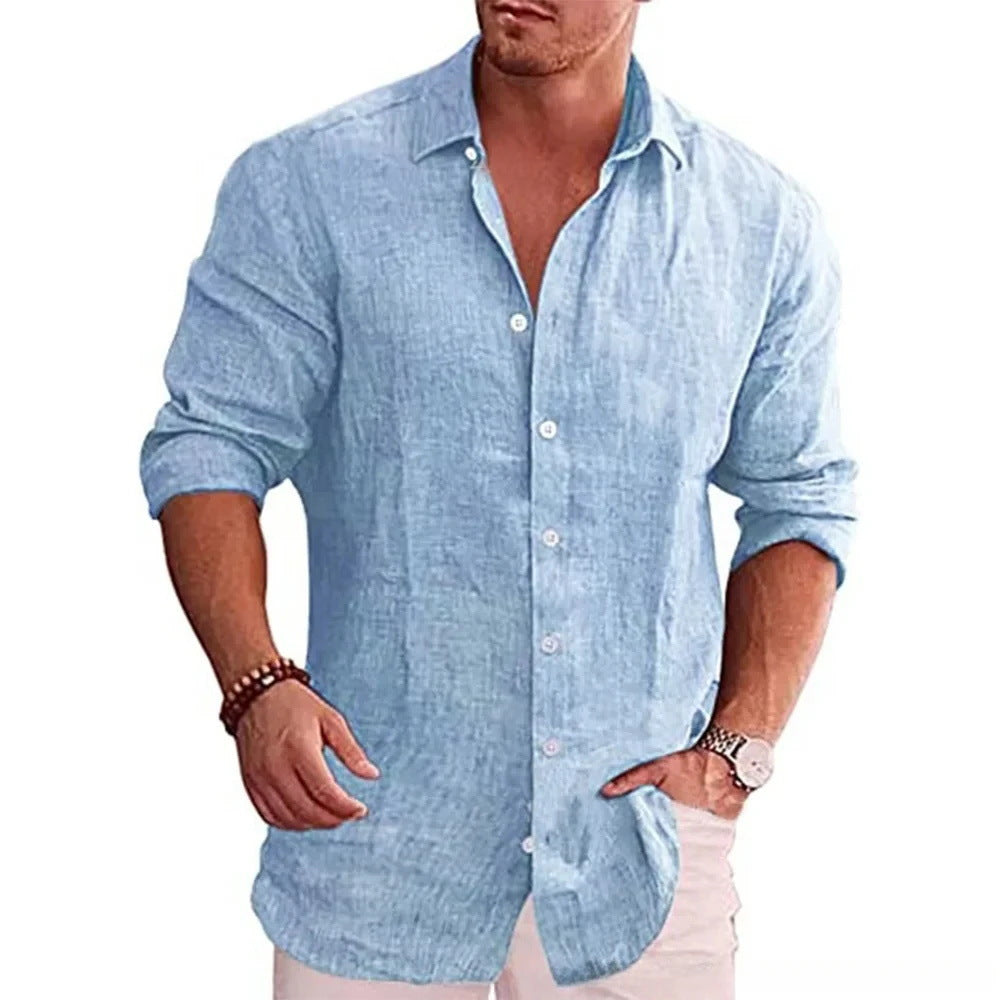 3D Printed Casual Men's Solid Color Shirt Slim Lapel - kinko