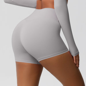 Fitness Shorts Belly Contracting Hip Lifting Solid Color Sports High Waist No Embarrassment Tight Quick Drying Yoga Shorts