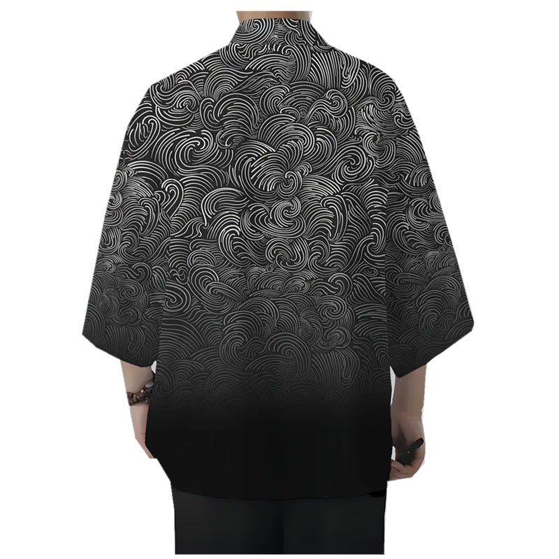 Men's All-match Loose 3D Printed Coat Cardigan - kinko