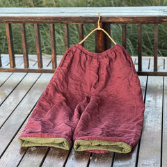 Women's High Temperature Washed Ramie Straight Wide Leg Cotton Pants - kinko