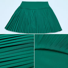 High Waist Pleated Sports Short Skirt Women's Outdoor Fitness Fake Two-piece Tennis Culottes - kinko