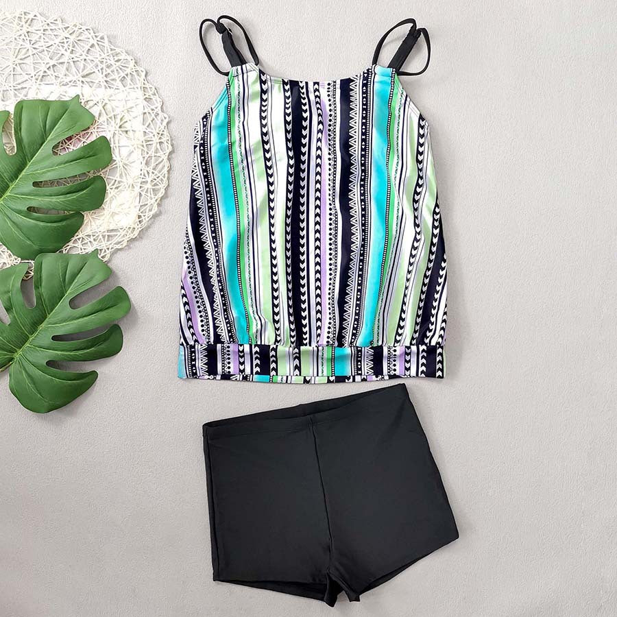 Plus Size Geometric Printing High Waist Boxers - kinko