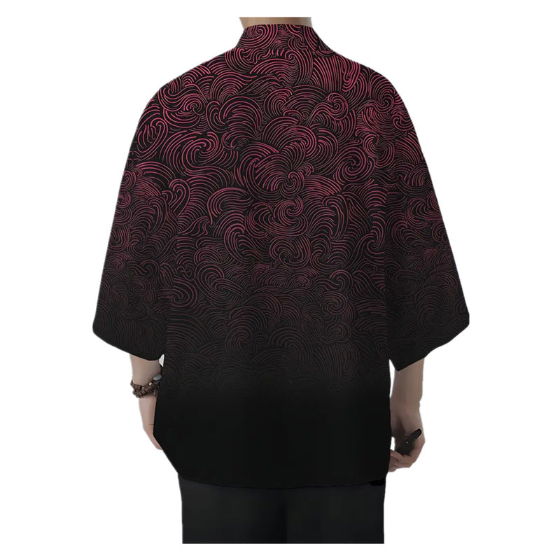 Men's All-match Loose 3D Printed Coat Cardigan - kinko