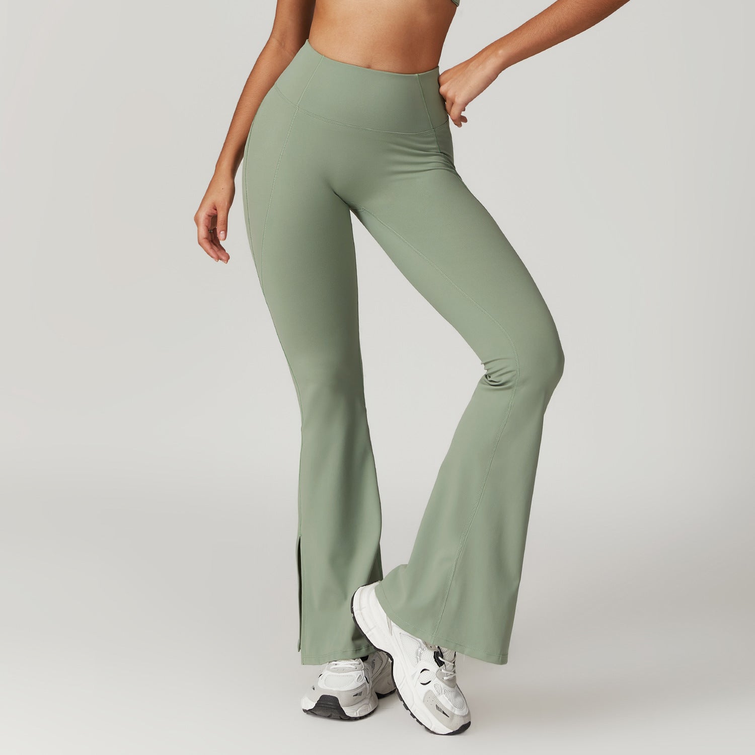 Outer Wear High Waist Wide Leg Hip Raise Yoga Pants - kinko