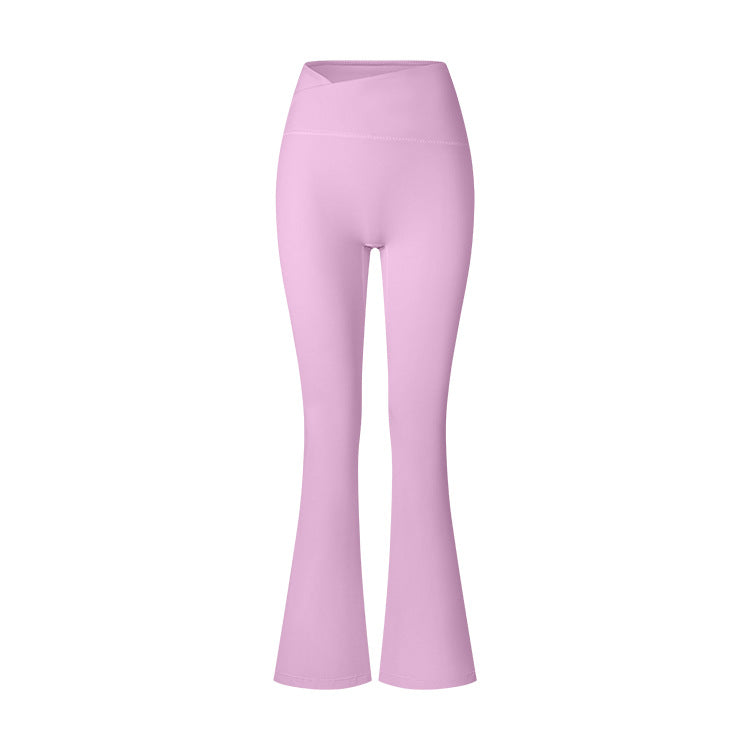 Women's Brushed Texture High Waist Cross Shaping Yoga Pants - kinko