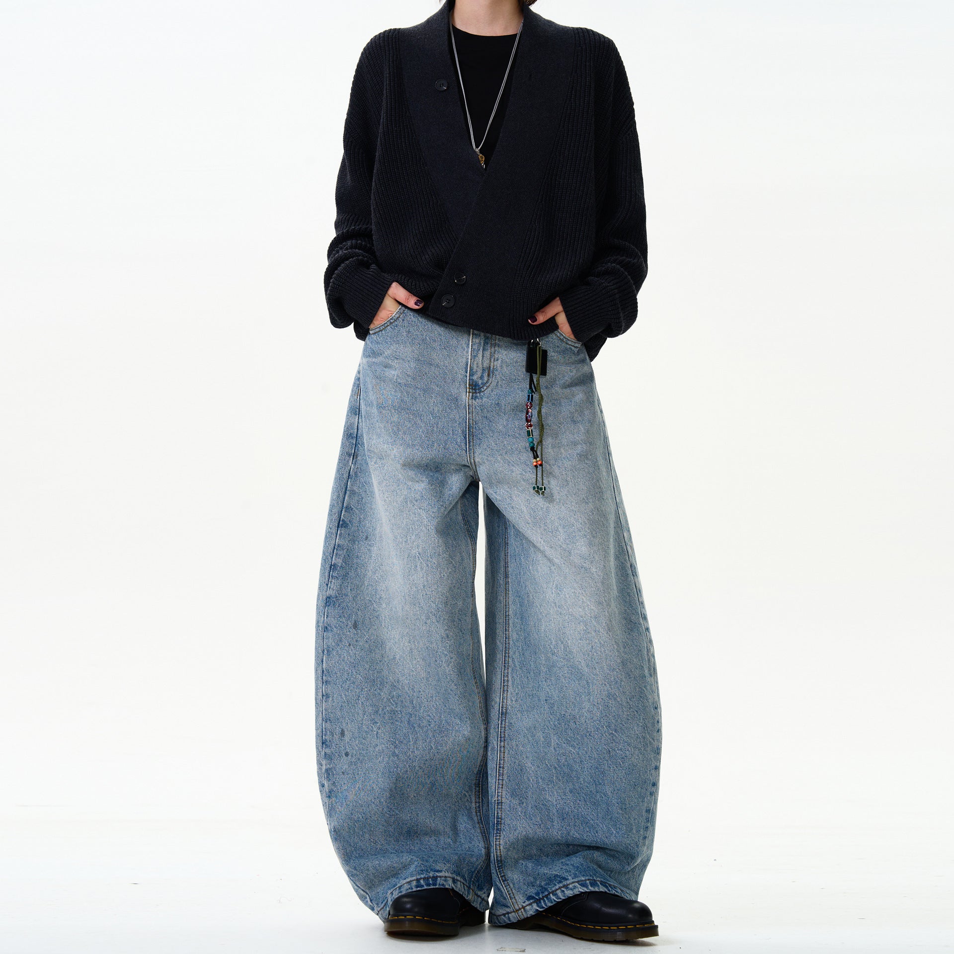 Classic Washed Machete Jeans For Men And Women - kinko