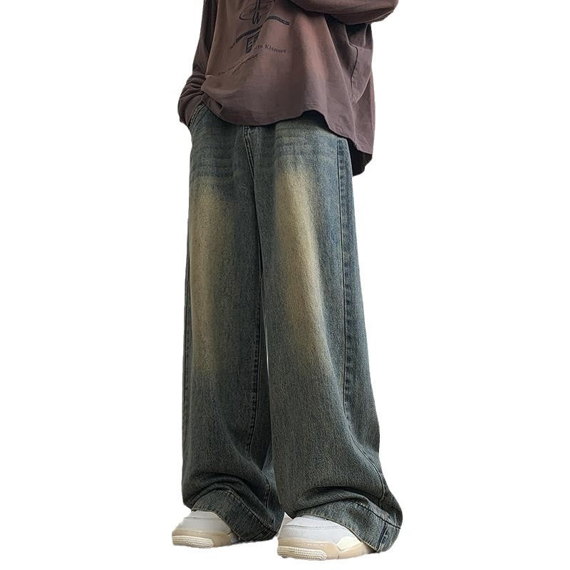 Straight Jeans Men's Summer Ruan Handsome Wide Leg Casual Long Pants - kinko