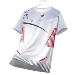 Sports Casual Jersey For Men Dry Fit Shirt Outdoor Running Cycling Short Sleeve Breathable Gym Wear Crew Neck T-Shirt