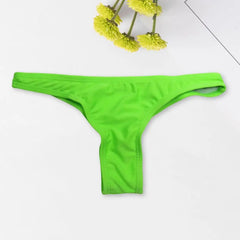 2025 New Bikini Women Swimwear Bottom Low Waisted Thong Rave Bottoms Mid Cut Bathing Suit Bottom for Beach Swimming Pool