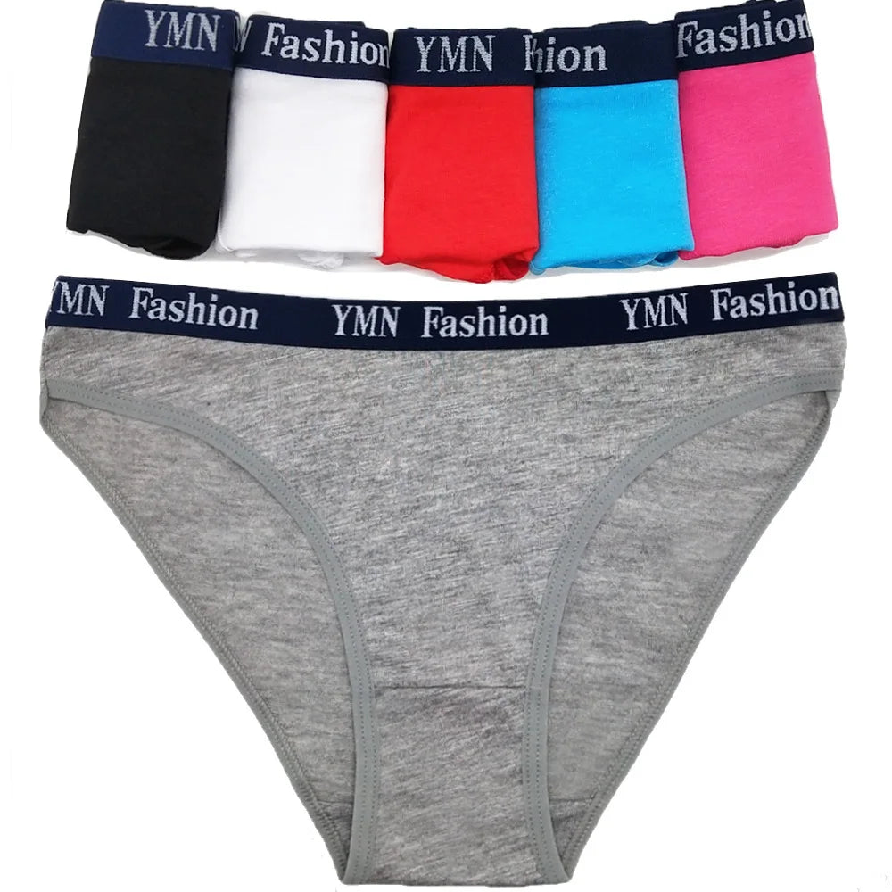 Womens Underwear Hipster Cotton Briefs Low Waist Everyday Style Solid Sexy Panties Ladies Knickers Lingerie 6 Pcs/set