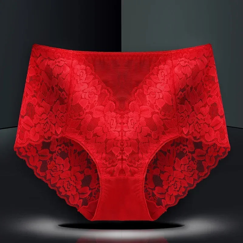 Women's Underwear Plus Size Floral Lace Panties High Waist Ladies Briefs Sexy Lingerie Female Pantys Seamless Underpant Intimate