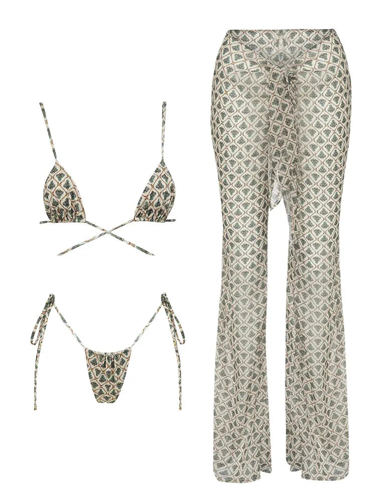 2025 Elegant Black Bikini Set with Transparent Bottoms Urban Style Beachwear White Wall Lightweight and Breathable Summer Beach