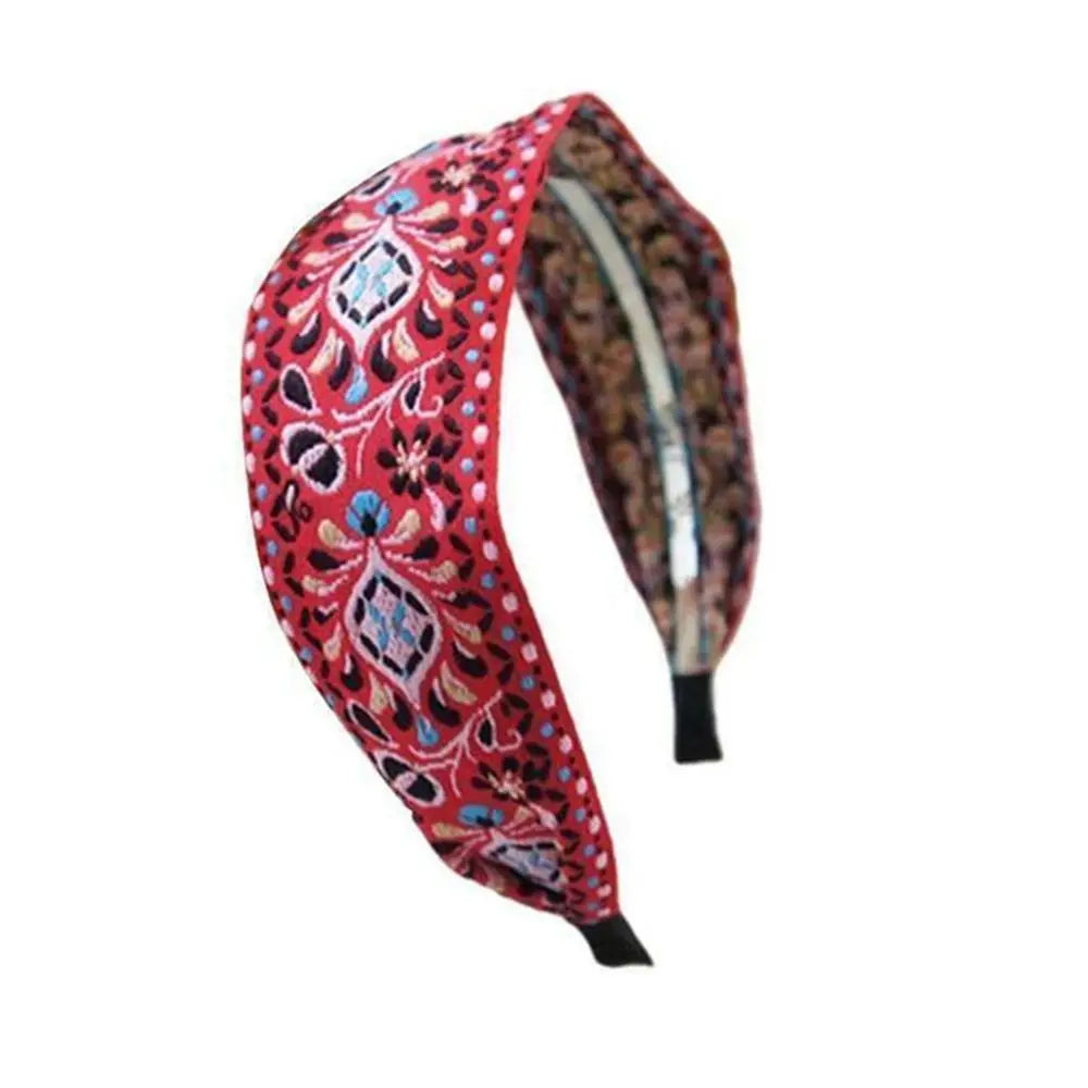 Women Wide Turban Hair Accessories Headwear Embroidered Ribbon Hair Hoop Hairbands Headbands Head Wraps