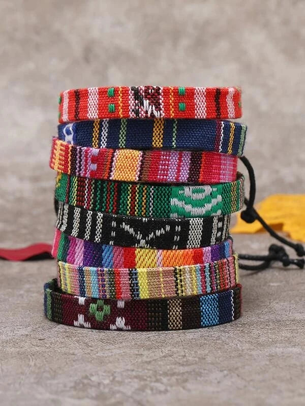 12 Boho Surfer Beach Bracelet Set Men & Women Braided Boho Summer Bracelets Handmade Festival Jewelry