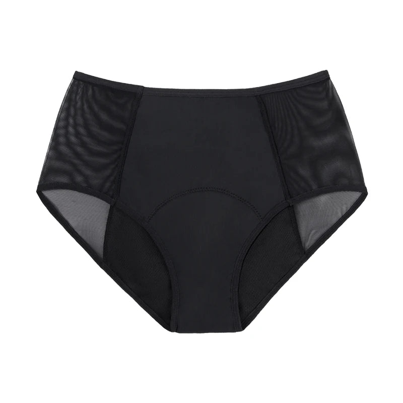 Sexy Women4-Layer Leakproof Menstrual Panties High Waist Absorbent Briefs Breathable Seamless5XL6XLSolid Period Underwear