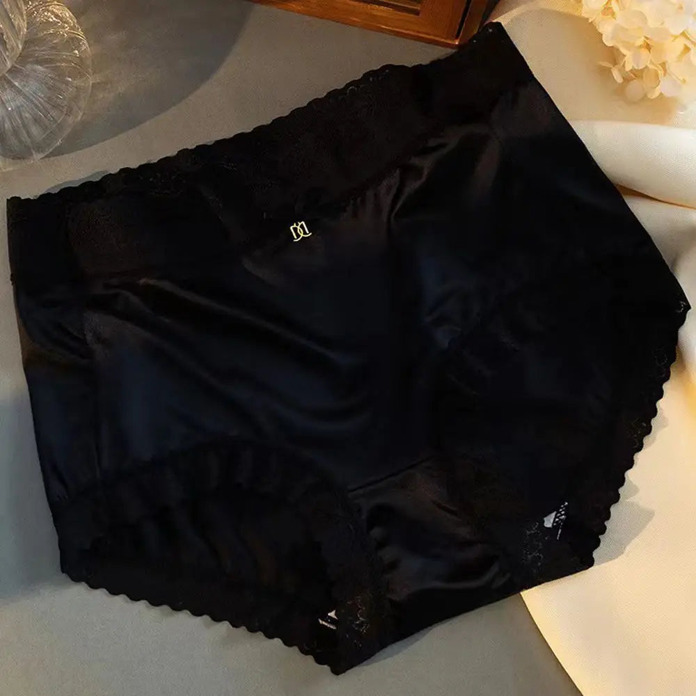 Women's Underwear Ice Silk Panties Seamless Untra-thin Underwear Intimates Satin Briefs Ladies Large Size Briefs