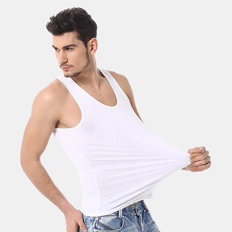2024 New Men's Summer Lightweight Cotton Vest Sports Casual Home Outdoor Close-Fitting Tops Breathable Quick Drying Loose Vest