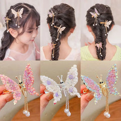 Hair Accessories For Women Hair Styling Tassel Butterfly Hairpin Headwear Shiny Hair Clips Flying Barrette Hair Clip