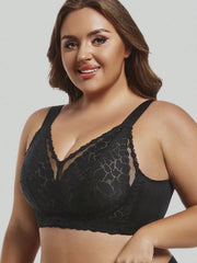 Underwear for women in summer, big chest, small gathering, anti sagging, no steel ring, fat, mm ultra-thin plus size text bra