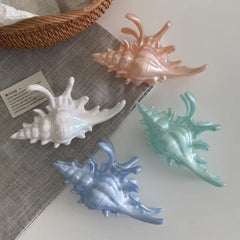 Ocean Shark Claw Clip For Women Conch Hair Claw Clip For Cute Beach Hair Accessories