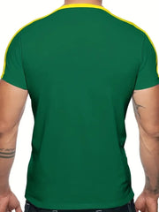Summer Outdoor Activities and Daily WearBrazilian Style Casual Men's Short Sleeve T-Shirt 3D Printed Crew Neck Pullover Clothing
