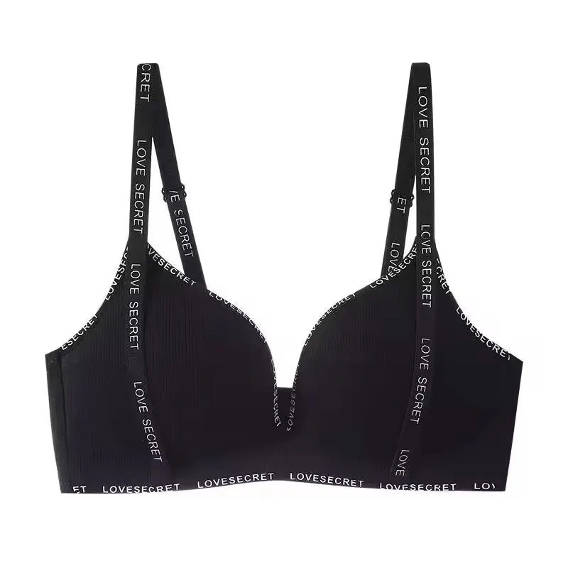 Comfortable Underwear Bar for Women Without Steel Rings Simple Push-up Shoulder Straps Top Up Bra Women's Underwire