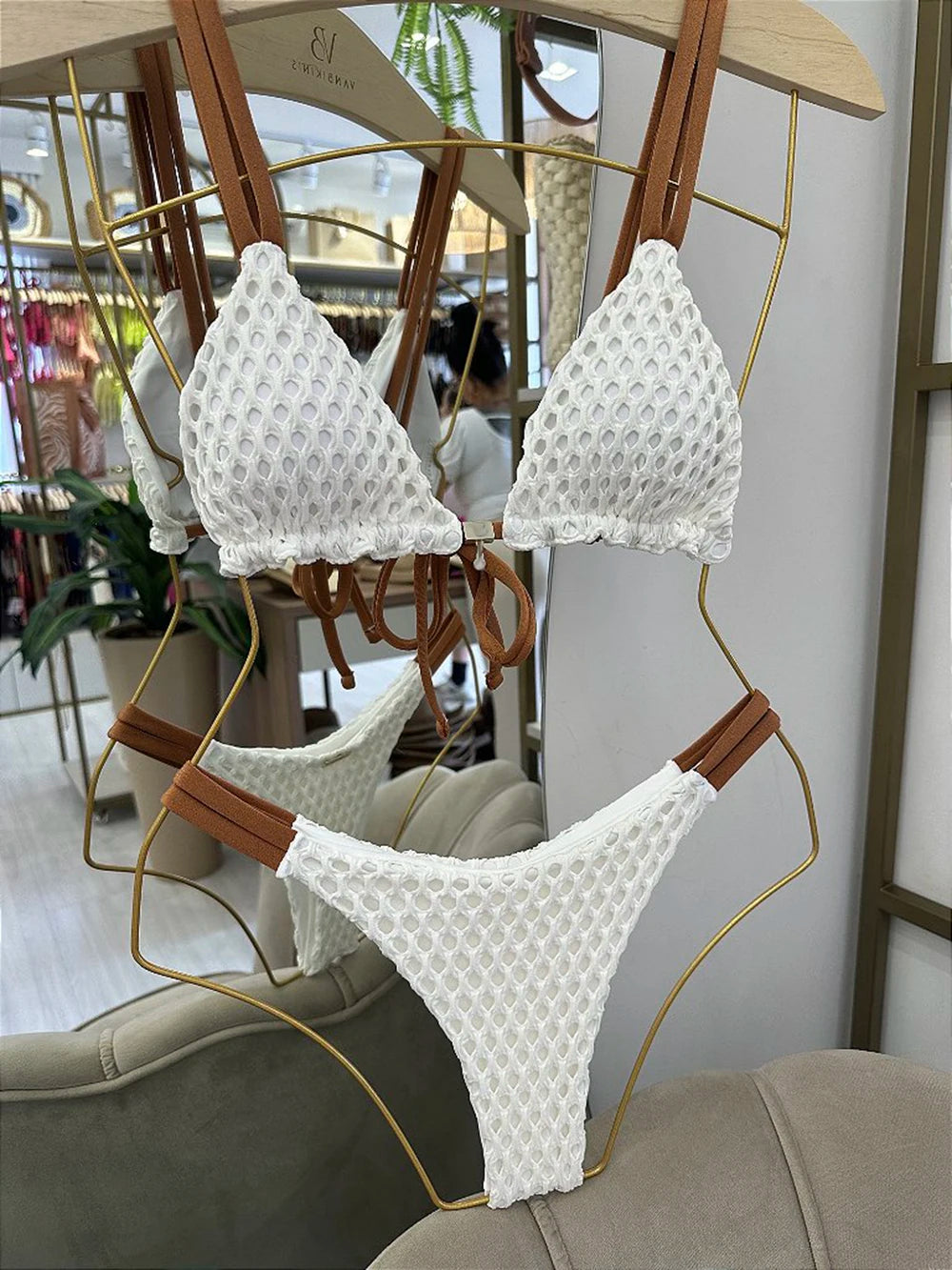 2024 Sexy Bikini Set High Waist Golden Printed Women Swimwear Push Up Bikinis Swimsuit Female Biquini Bathing Suit