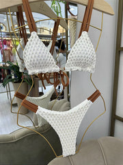 2024 Sexy Bikini Set High Waist Golden Printed Women Swimwear Push Up Bikinis Swimsuit Female Biquini Bathing Suit