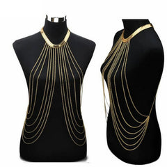 Chest Chains Sexy Beach Bikini Body Jewelry Charm Goth Body Chain for Women Summer Accessories Boho Waist Gift Tassel Necklaces