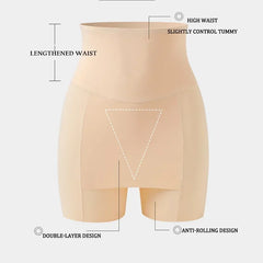 Women's High Waist Shorts | Ice Silk Seamless Underwear | Tummy Control Shapewear | Double Layer Safety Pants | Breathable Fabri