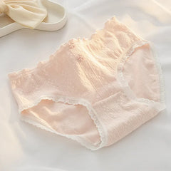 Women's Underwear Cute Girls' Comfort Briefs Middle Waist Seamless Underpants Fashion Flower Panties Female Lingerie