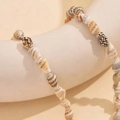 Bohemian Beach Shell Conch Beaded Necklace for Women Summer Ocean Style Seashell Starfish Pendant Choker Vacation Party Jewelry
