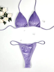 12 Colors Halter High Leg Cut Padded Bikini Women Swimwear Female Swimsuit Two-pieces Bikini set Bather Bathing Suit Swim K5974