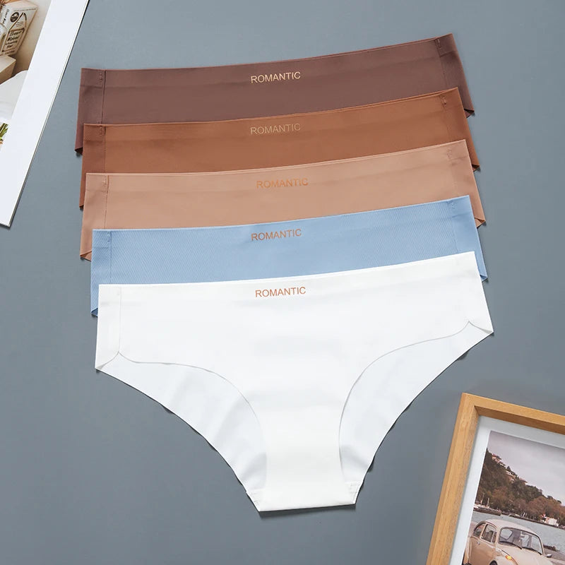 5Pcs/Pack seamless underwear for women in large size low waisted cotton crotch breathable comfortable women panties